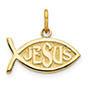 small jesus fish icthus pendant 10k gold