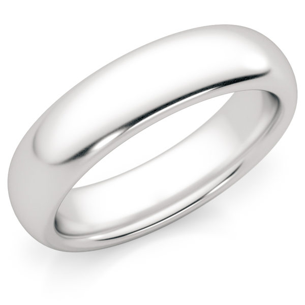 5mm 14K White Gold Comfort-Fit Wedding Band