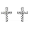 1/10 Carat Diamond Cross Stud Earrings 2