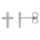 1/10 Carat Diamond Cross Stud Earrings