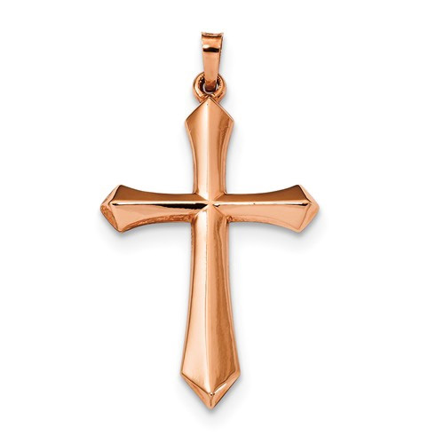 14K Solid Rose Gold Sword of the Spirit Cross Necklace