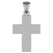 Extra-Large 14K Solid White Gold Thick Wide Cross Pendant for Men