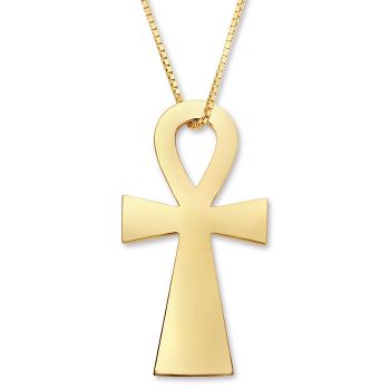 22K Gold Plain Ankh Cross Pendant 3