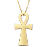 18K Gold Plain Ankh Cross Necklace