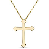 3-Pointed Trinity Cross Necklace for Women, 14K Gold