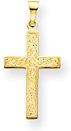 Flower Cross Pendant for Women in 14K Yellow Gold