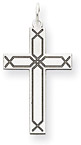 Laser-Etched Knot Design Cross Pendant in 14K White Gold