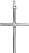 Diamond Solitaire Platinum Cross Necklace