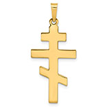 plain eastern orthodox cross pendant for men 14k gold