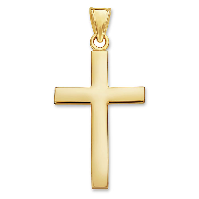 Women's 14K Solid Gold Polished Cross Pendant