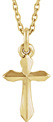 Small Sword of the Spirit Cross Necklace for Women, 14K Gold
