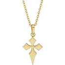 small sword of god cross necklace for women 14k gold