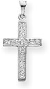 Women's Flower Cross Necklace Pendant in 14K White Gold