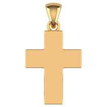18K Solid Gold Extra-Large Men's Thick Wide Cross Pendant