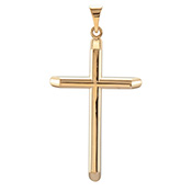 1 9/16" 14K Gold Unadorned Cross Pendant