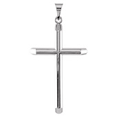 1 9/16" 14K White Gold Unadorned Cross Pendant