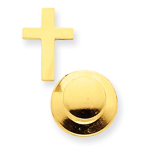 14K Gold Christian Cross Tie Tac