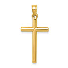 14K Gold Polished Hollow Cross Pendant