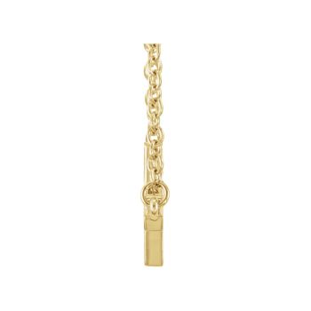14K Gold Plain Sideways Cross Necklace 2