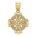 14k gold small maltese celtic cross pendant for women