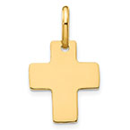 Small 14K Gold Wide Polished Cross Charm Pendant