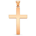 14K Rose Gold Plain Polished Cross Pendant for Men 2