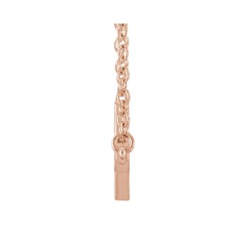14K Rose Gold Sideways Cross Necklace 2