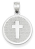 14K White Gold Cross Disc Charm Pendant with 