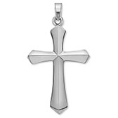 14K White Gold Sword of the Spirit Cross Pendant