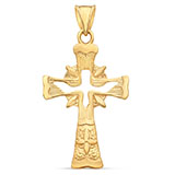 18K Gold Holy Spirit Dove Cross Pendant