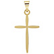 Small 14K Gold Plain Cross Pendant