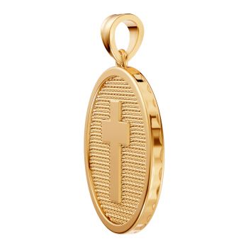 22K Gold Large Cross Medallion Disc Pendant 3