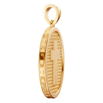 22K Gold Large Cross Medallion Disc Pendant 5