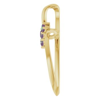 3-Stone Alexandrite Twist Cross Pendant in 14K Gold 3