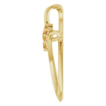 3-Stone Citrine Swirl Cross Pendant in 14K Gold 3
