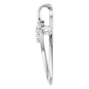 3-Stone CZ Loop Cross Pendant in 14K White Gold 3