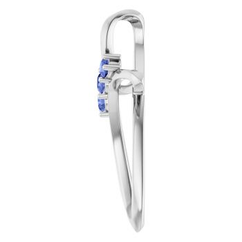 14K White Gold 3-Stone Tanzanite Knot Cross Pendant 3
