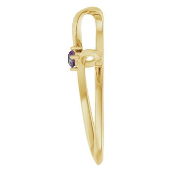 14K Gold Alexandrite Gemstone Twist Cross Pendant 3