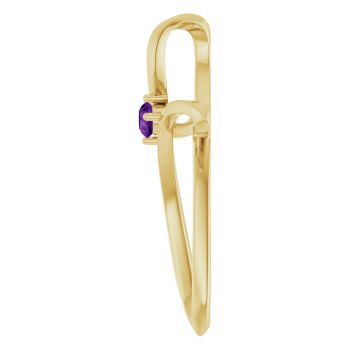 14K Gold Amethyst Spiral Cross Pendant 3