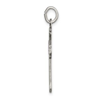 Antiqued Scroll Budded Cross Pendant, Sterling Silver 2