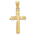 at the name of jesus cross pendant 14k gold
