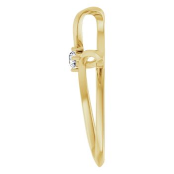 14K Gold CZ Loop Cross Pendant 3