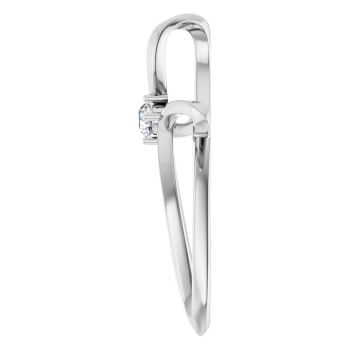 14K White Gold CZ Loop Cross Pendant 3