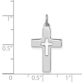 Cutout Polished Cross Pendant in Sterling Silver 3