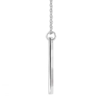 14K White Gold Diamond Cross Bar Necklace for Women 2