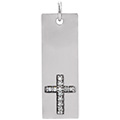 14K White Gold Women’s Diamond Cross Bar Pendant