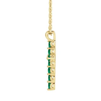 Eden's Renewal Emerald Cross Necklace for Women in 14K Gold 2