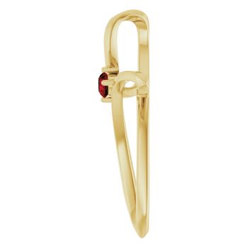 Garnet Knot Cross Pendant in 14K Gold 3