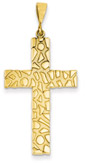 14K Yellow Gold Nugget Cross