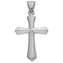 Large Platinum Sword of the Spirit Cross Pendant for Men